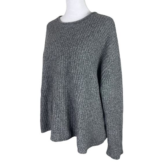 Jenni Kayne Ranch Fisherman Sweater 100% Cashmere Grey Roll Neck Size Large - Picture 7 of 9